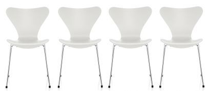 Sevens / Série 3107 chaise Ash 4-er Set Fritz Hansen